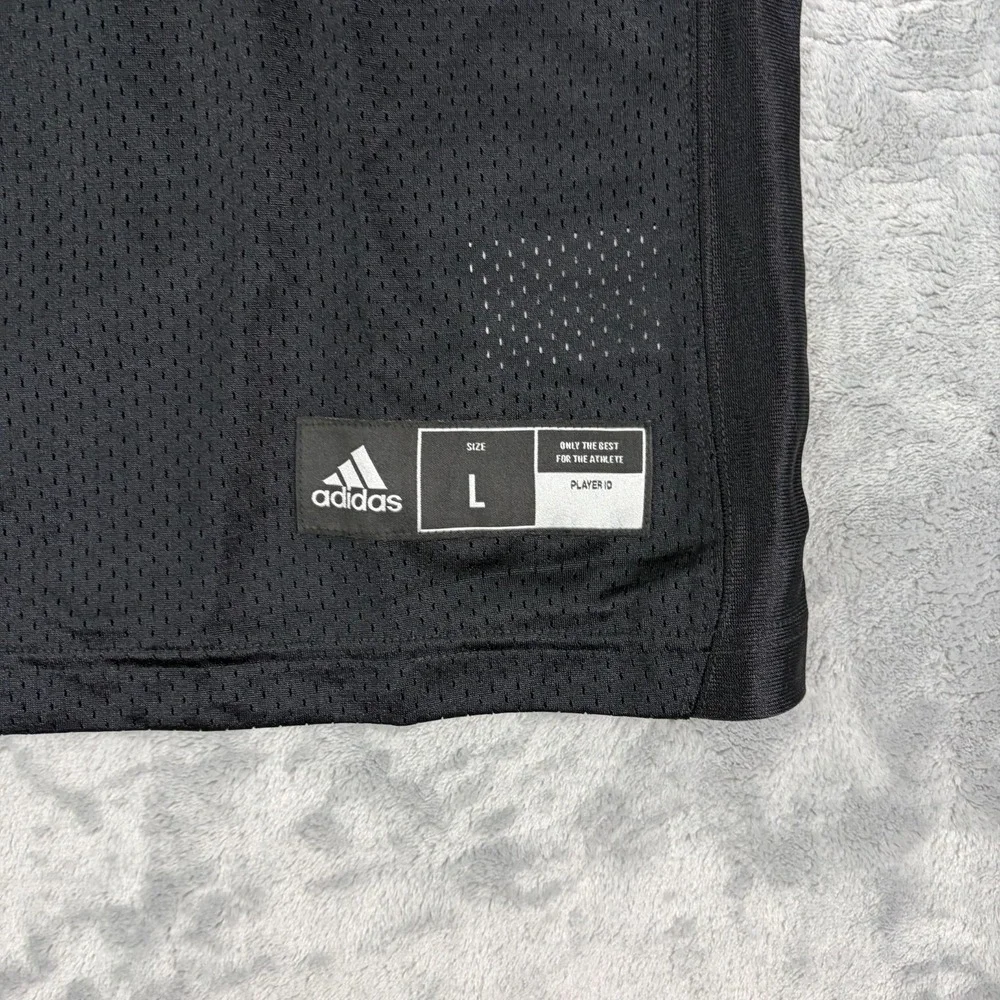 adidas Men's PRES COV 2.0 J Football Jersey Size Large Black White Mesh V-Neck